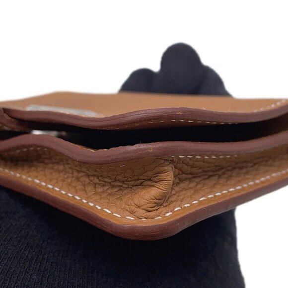 HERMES Dogon Card Case Togo Leather Gold - Picture 6 of 8